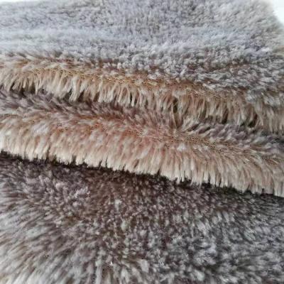 China Anti-static Fleece Fabric 100% Polyester Peacock Pile PV Long Plush Fabric For Toys for sale