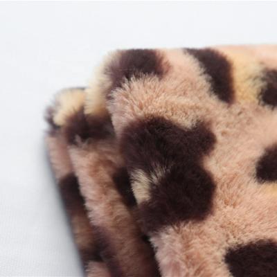 China Custom Customization Faux Mink Fur Fabric Leopard Print Faux Fur Fabric for sale