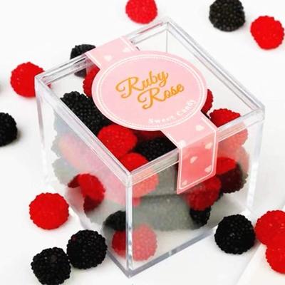 China Antique Imitation Acrylic Gift Box With Lid 24 Packs Transparent Bridesmaid Proposals Boxes Multi-size Acrylic Easter Party Wedding Candy Box for sale