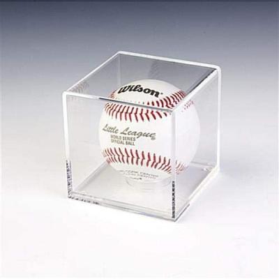 China Luxury Baseball Display Case, Acrylic Rack Square Baseball Cube Box UV Protected Clear Memorabilia Display Storage Sports Official Ba for sale