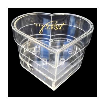 China Luxury Advertising 36 Holes Heart Flower Box Acrylic for sale