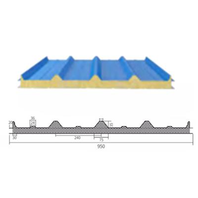 China 50mm 100mm Contemporary Customized Fireproof Insulated Sandwich Panel Rock Sandwich Panel for sale