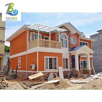 China Two Storey Modern Steel Structure Modern Light Steel Prefab Villa Living Home Luxury Prefab Gauge House for sale