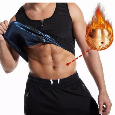 China OEM Fat Burning Abdominal Body-Tightening Sauna Fitness Sweat Thermal Men Fat Burning Clothes Sports Weight Loss Yoga Vest With Zipper for sale