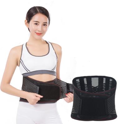 China Breathable/Elastic/Adjustable Adjustable Men Women Sweat Slimming Sauna Black Lumbar Spine Trimmer Mesh Waist Brace Back Support Fitting Belt for sale