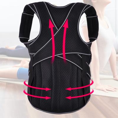 China Wholesale Unisex Black Elastic Lumbar Back Orthopedic Trainer Elastic Breathable/Comfortable/Support Brace Belt Strap Bodywellness Posture Corrector Booster Top for sale