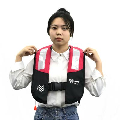 China Oxford Cloth Fast Delivery Eyson Adult Life Jacket With Reflective Tape 150N Inflatable Lifevest for sale