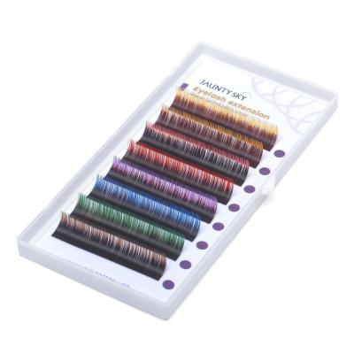 China Colorful Korean Colorful Eyelash Extension Multi Color Eyelashes for sale