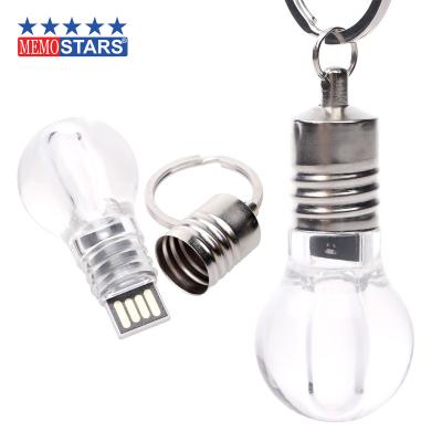 China Waterproof Bulb Shape Customized Logo Hot Sale And Customized Drop Proof Bulb Acrylic USB Flash Memory Stick Pen Drive For Promotions for sale