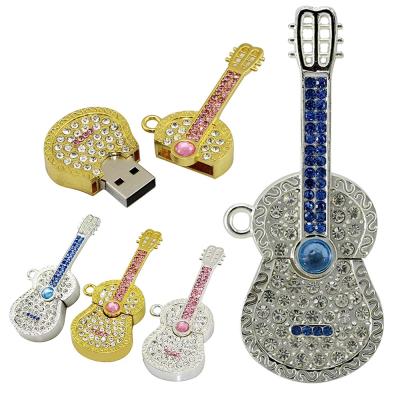 China Fast Speed ​​Data Saving Metal Krystall Diamond Guitar USB Memory Sticks For Online Dealer for sale