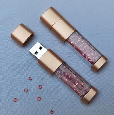 China Customized high speed logo new arrival metal usb flash memory stick pen thumb transparent crystal pendrive drive for advertise promotion gifts marketing for sale