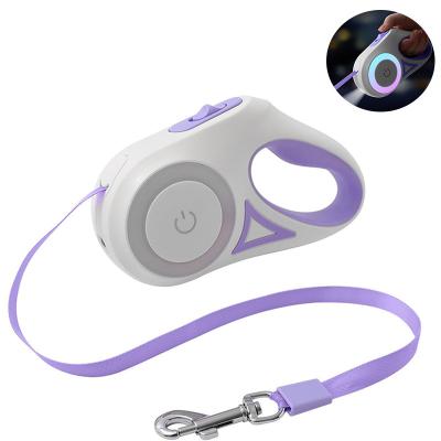 China Lights Adjustable Light LED Nylon Heavy Duty Pet Rope Running Training Extendable Retractable Dog Leash for sale