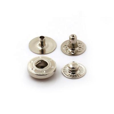 China Viable sample available hot sale nickel silver colored 10mm four part metal concealed snap buttons for garment for sale