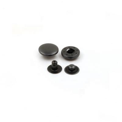 China Viable Customized Black Nickel Cap Spring Press Metal Fastener Simple Snap Buttons For Sale for sale