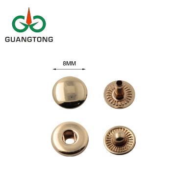 China Gold Plating Viable Fastener 8mm Snap Button For Clothes Handbags Purses for sale