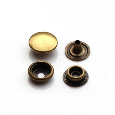 China Viable Nickel Free Fastener Four Part Metal Brass Snap Press Button 12.5mm With Custom LOGO for sale