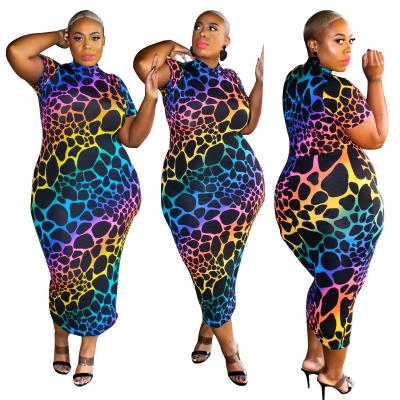 China Breathable printed tight-fitting hip length dress plus size sexy dress hip-fitting dress women's size s-shaped figure hottest to wear for sale