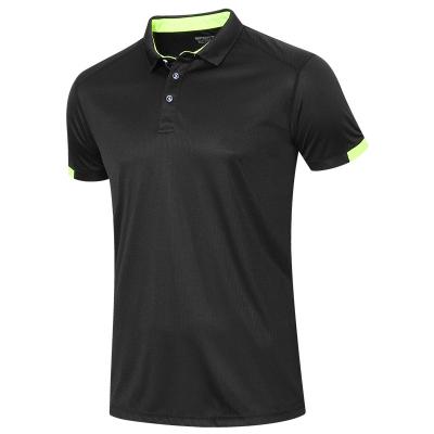 China Custom Polyester Short Men's T-shirt Embroidery Anti-Wrinkle Black Sleeve Polo Shirts Printed Blank T-shirts Tees for sale