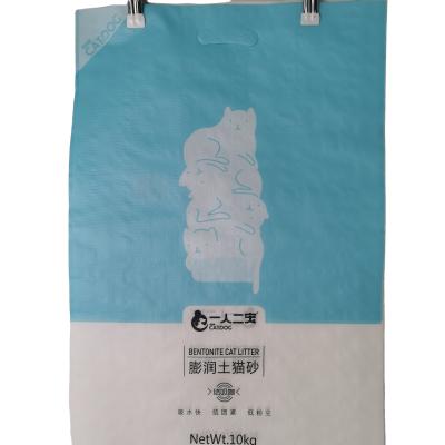 China Hot Sale Moisture Proof Engraving Printing 10kg PP Woven Cat Litter Bag for sale