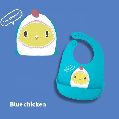 China Sustainable Baby Food Grade Bib BPA Soft Free Convenient Food Catcher Pouch Waterproof Material Silicone for sale