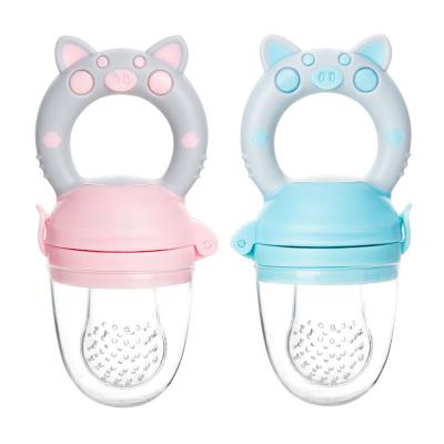 China 2021 New Products Hot Selling BPA Free Newborn Cute Food Baby Pacifier Baby Fruit Vegetable Sharp Feeder for sale