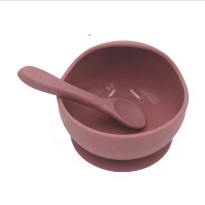 China Silicone BPA Free Suction Baby Bowl Soft Baby BPA Free Training Spoon For Toddler for sale