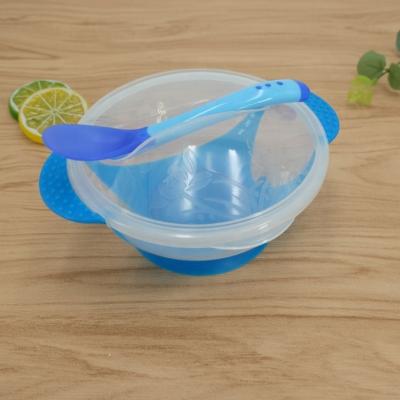 China BPA Free Kids Suction Cup Baby Bowl Baby Slip-Resistant Sucker Bowl with Spoon Fork Set for sale