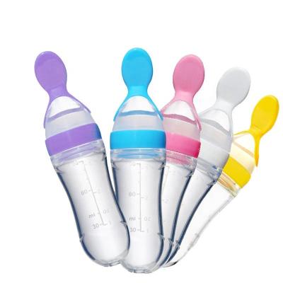 China BPA Free Customized Serving Silicone Spoon Bottle For Baby Feeding for sale