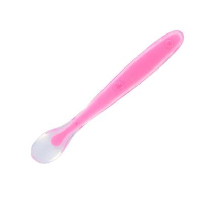 China BPA Free Baby Safety Tableware Spoon Baby Maternity Infant Healthy Feeding Supplies Silicone Soft Spoon for sale