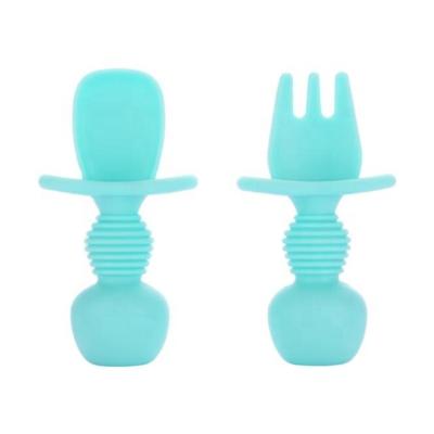 China 100% BPA 100% Food Grade Safety Multifunctional Colorful Use Super Soft Baby Silicone Spoons And Forks for sale