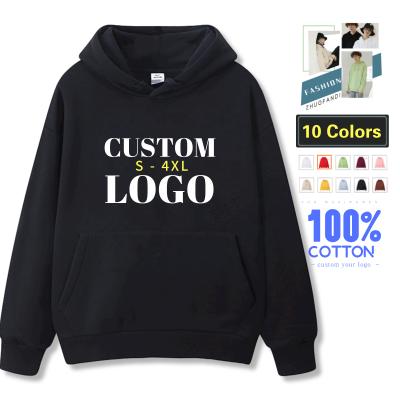 China oversized embroidery Logo Cotton Hoodies Anti-wrinkle OEM Fleece Black White Thick Women Custom Print Sweatshirt 6002 for sale