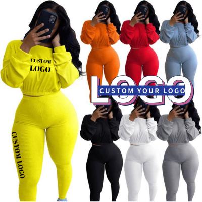 China Nk174 Anti-Wrinkle Spring Jogger Crewneck Sweatshirt Leggings New Sets Women Tracksuit Custom Sweatsuit 2 Piece Set for sale