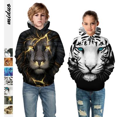 China Halloween lion print viable pullover autumn pullover long sleeve hooded children's digital loose sweater Hoodie TZ011 for sale