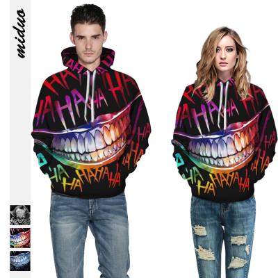 China Viable loose large size sweater fashion Halloween men's and women's casual wear long sleeve clown hat digital printing QYXH2 for sale