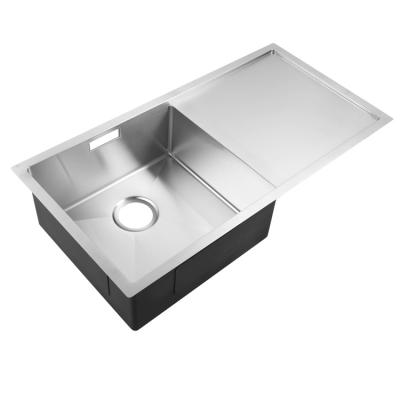 China Without Faucet Handmade Stainless Steel Kitchen Sink With Drainer for sale