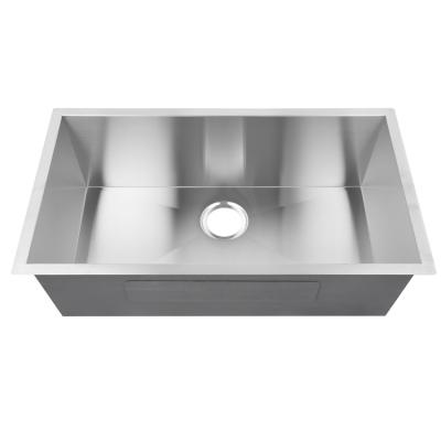 China Without Faucet 2818-R0 Zero Spokes Handmade Stainless Steel Kitchen Sink Large Single Bowl for sale