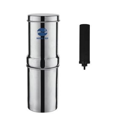 China Commercial HONG HUI 1G Hold In Hand Stainless Steel Gravity Water Filter System Water Filter Housing for sale