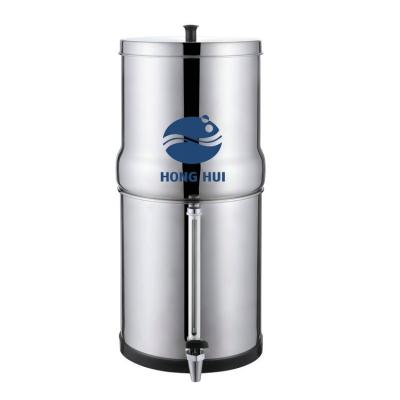 China Commercial HONG HUI 2.25 Gallons Home Camping Travel Outdoor Use Filter Stainless Steel Gravity Fed Water Filter for sale