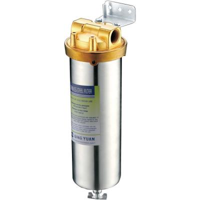 China Commercial HONG HUI HRB-10A 10 inch Whole House Pre-filtration Stainless Steel Cartridge Water Filter Housing with Brass Head for sale