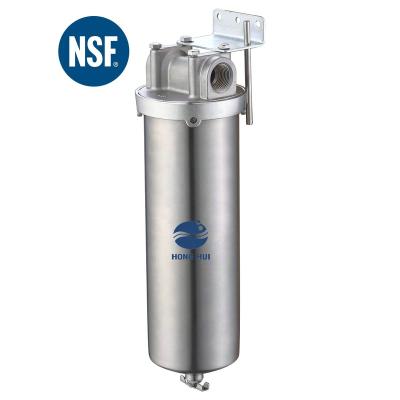 China Commercial HONG HUI NSF HN-10A Stainless Steel Filter Housing 10 Inch Filter Housing Clear Water Filter Housing for sale