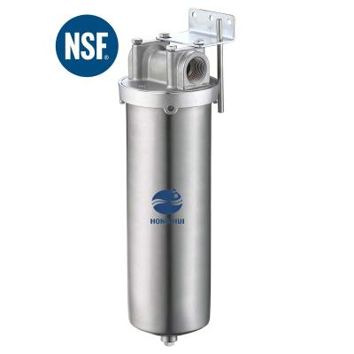 China Commercial HONG HUI NSF HN-10C Stainless Steel Filter Housing 10 Inch Filter Housing Clear Water Filter Housing for sale