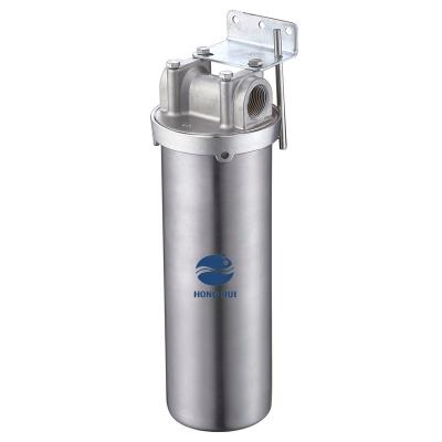 China Commercial HONG HUI HN-10B Stainless Steel Filter Housing 10 Inch Filter Housing Clear Water Filter Housing for sale