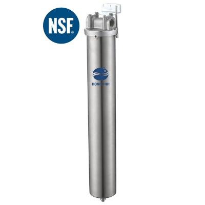 China Commercial HONG HUI NSF HN-20C Stainless Steel Filter Housing 20 Inch Filter Housing Clear Water Filter Housing for sale