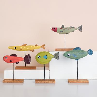 China Minimalist Home Decor Wooden Product Small Fish Shape Living Room Decor Product for sale