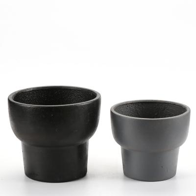 China Modern Size 2 Different Gray Ceramic Desktop Planter Home Flower Planter Pot Set for sale