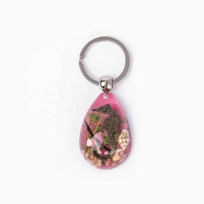 China Rose Color Attractive Non-toxic Key Chains Lead Free Key Ring Resin Souvenirs Car Keychain for sale