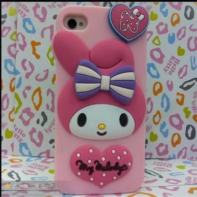 China Girl Pink Silicon Cell Phone Cases Flexible For I Phone 4s for sale