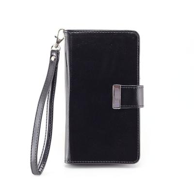 China Luxury Durable Shock Absorbing PU Leather Phone Case Black For Boys for sale