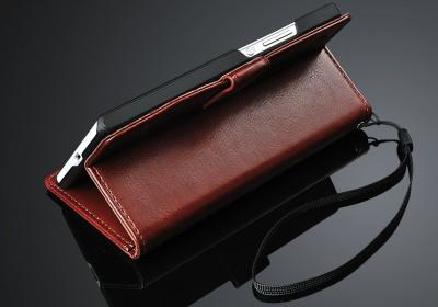 China Ultra Slim Brown Wallet Huawei Mobile Phone Cases with Two Card Slots for sale