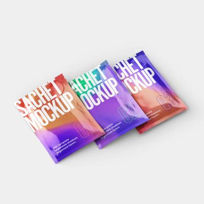 China Recyclable Customize Small 3 Flexible Resealable Holographic Print Seal Side Seal Pouches With Teardrop for sale